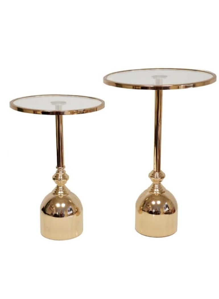 كونسنت طقم طاولات خدمة "جولدن جلاس" - قطعتين بتصميم ملكي - Image 1